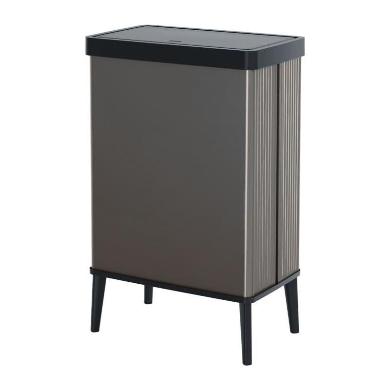 Poubelle sur pieds VERTO CURVER 54 L Gris perle