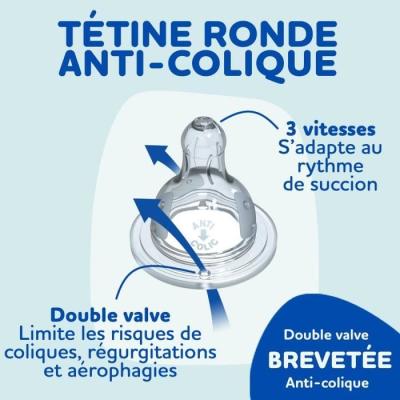 Lot de 3 Biberons DODIE Anti-Colique Initiation+ - Verre - 270ml
