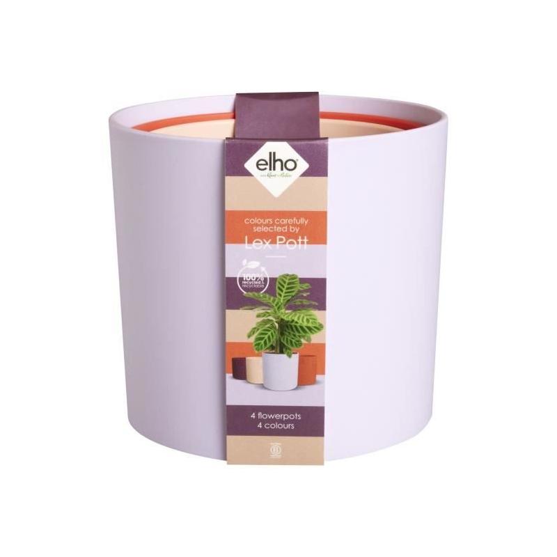 Pot de fleur Elho Lex Pott - Set 15 - Violet Rouge Rose - L 15 x B 14.8 x H 14 cm - Intérieur