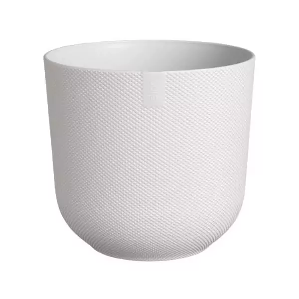 ELHO Pot de fleurs Jazz Rond - Blanc - Ø 26 x H 24 cm - Intérieur - 100% recyclé