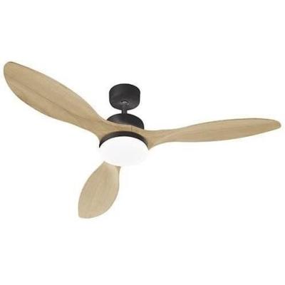 Ventilateur de plafond LED OKLAHOMA Noir & Bois Ø137cm