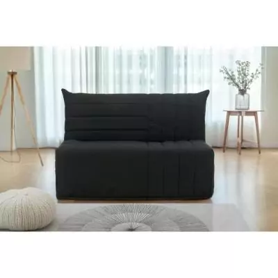 Banquette BZ 2 places - Tissu Anthracite - Matelas BULTEX Banquette BZ 2 places - Tissu Anthracite - Matelas BULTEX