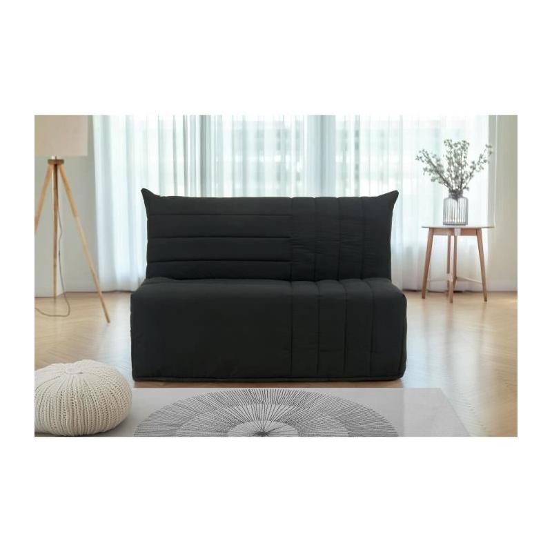 Banquette BZ 2 places - Tissu Anthracite - Matelas BULTEX
