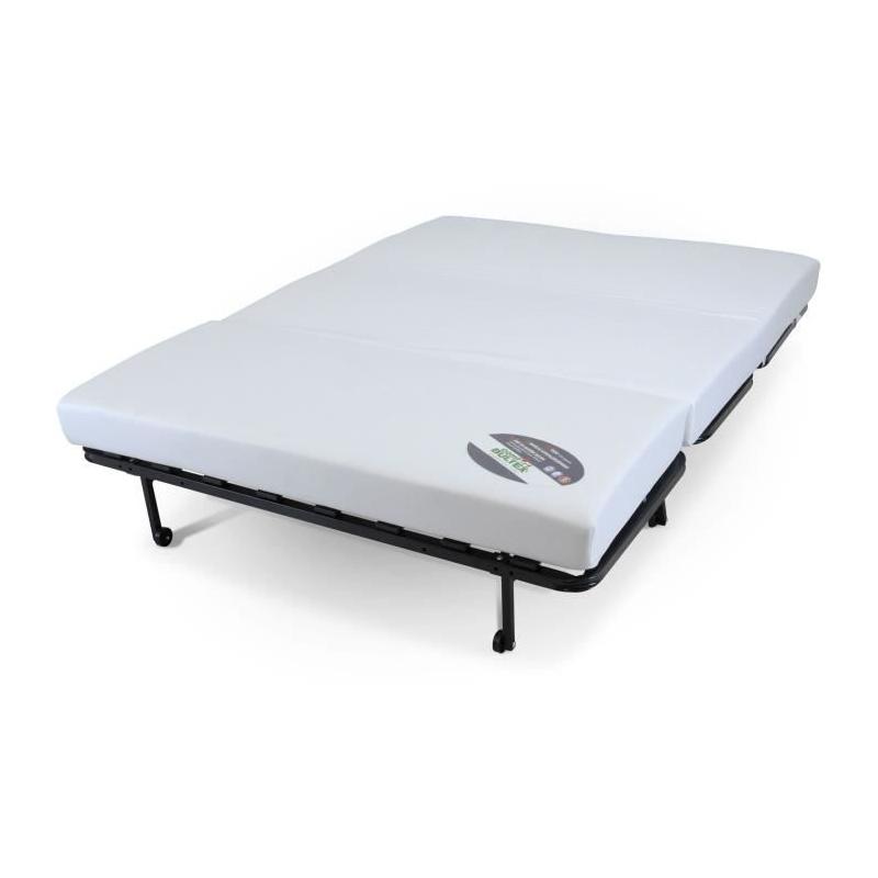 Banquette BZ 2 places - Tissu Anthracite - Matelas BULTEX