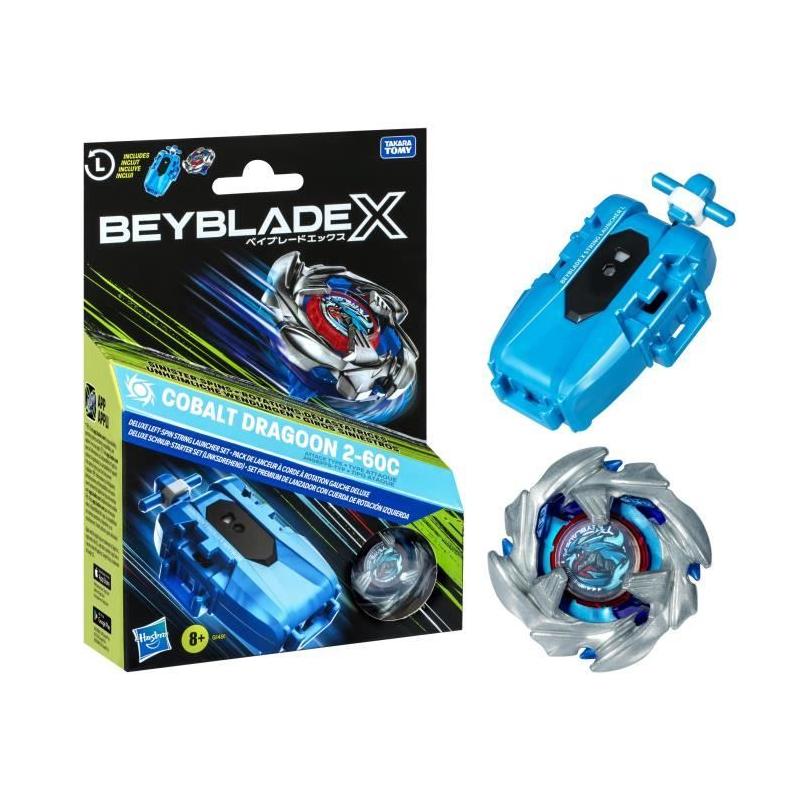 Pack Beyblade X Cobalt Dragoon 2-60C : toupie deluxe à rotation gauche