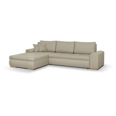 Canapé d'angle convertible réversible avec coffre de rangement - Beige Chic