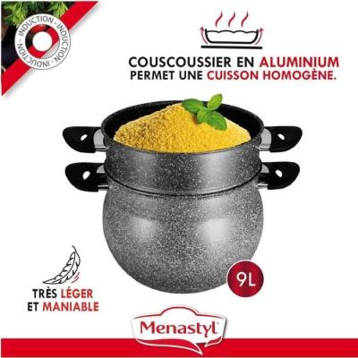 Couscoussier MENASTYL en aluminium effet marbre 9L - Induction