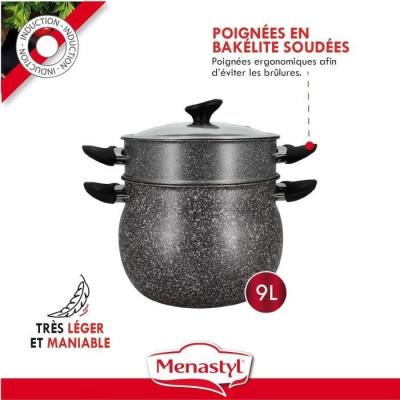 Couscoussier MENASTYL en aluminium effet marbre 9L - Induction