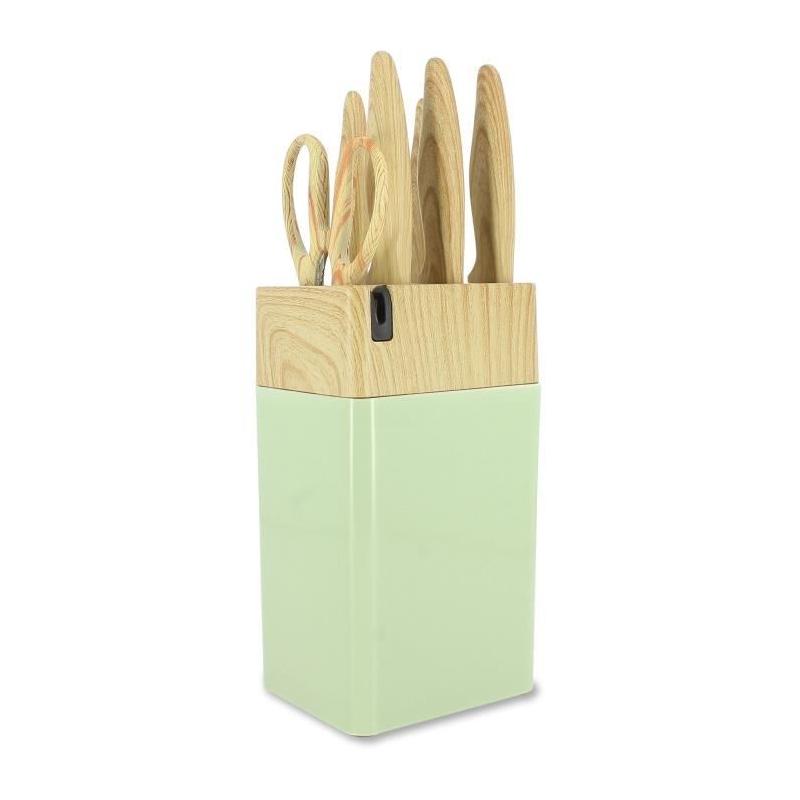 Ensemble de couteaux MENASTYL 6 pièces - Lame céramique - Design céladon