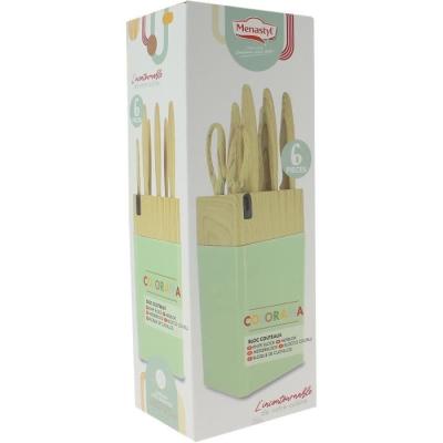 Ensemble de couteaux MENASTYL 6 pièces - Lame céramique - Design céladon