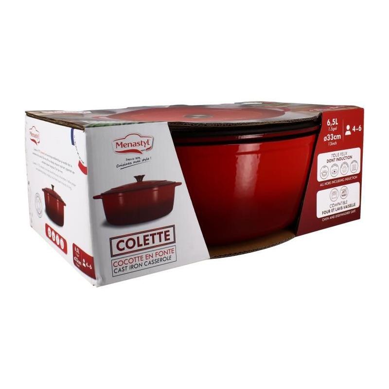 Cocotte MENASTYL Rouge en fonte émaillée - 9L