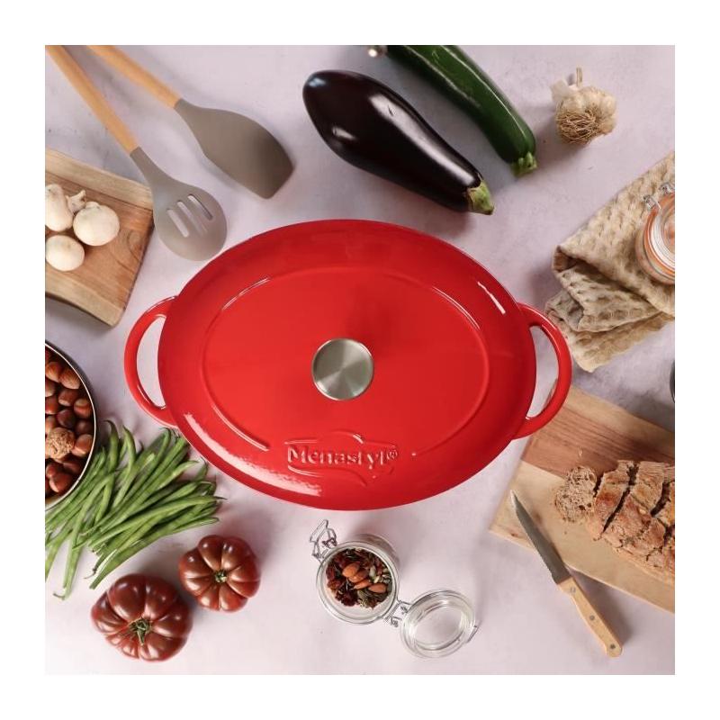 Cocotte MENASTYL Rouge en fonte émaillée - 9L