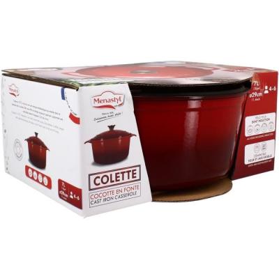 Cocotte MENASTYL Ronde Rouge 7L - Style et qualité en fonte acier