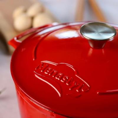Cocotte MENASTYL Ronde Rouge 7L - Style et qualité en fonte acier