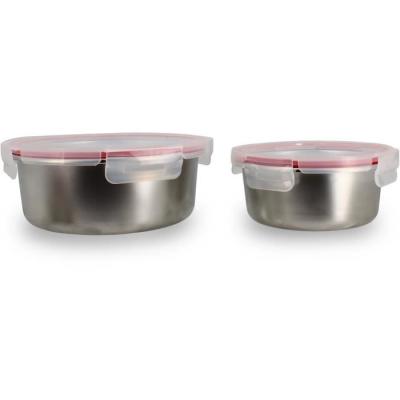 Lot de 2 boîtes hermétiques MENASTYL en acier inoxydable - 15 et 20 cm