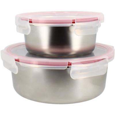 Lot de 2 boîtes hermétiques MENASTYL en acier inoxydable - 15 et 20 cm