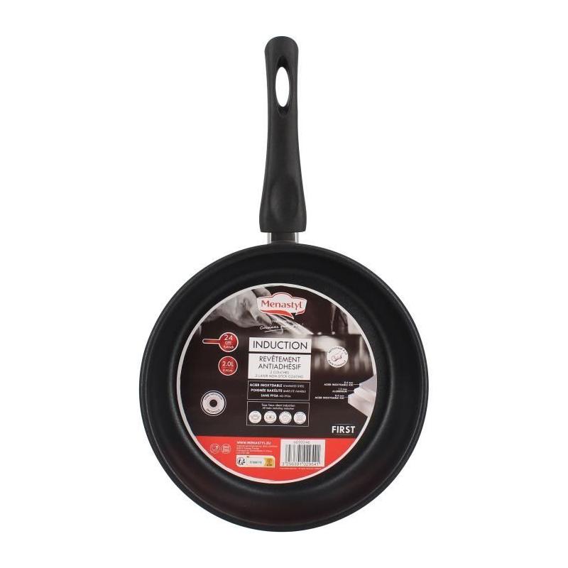 Poele MENASTYL 24 cm Inox - Tous feux dont induction