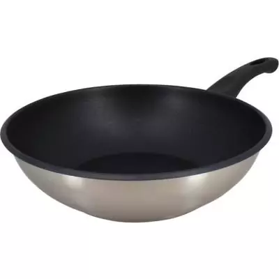 Wok MENASTYL 28 cm en acier inoxydable - Compatible induction Wok MENASTYL 28 cm en acier inoxydable - Compatible induction