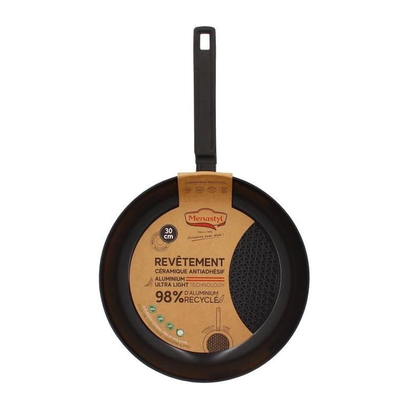 Poêle MENASTYL 30cm Aluminium Forgé Noir - Induction
