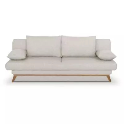 Banquette convertible 3 places beige avec coffre de rangement