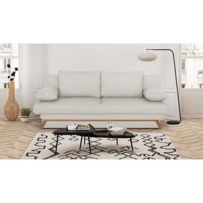 Banquette convertible 3 places beige avec coffre de rangement