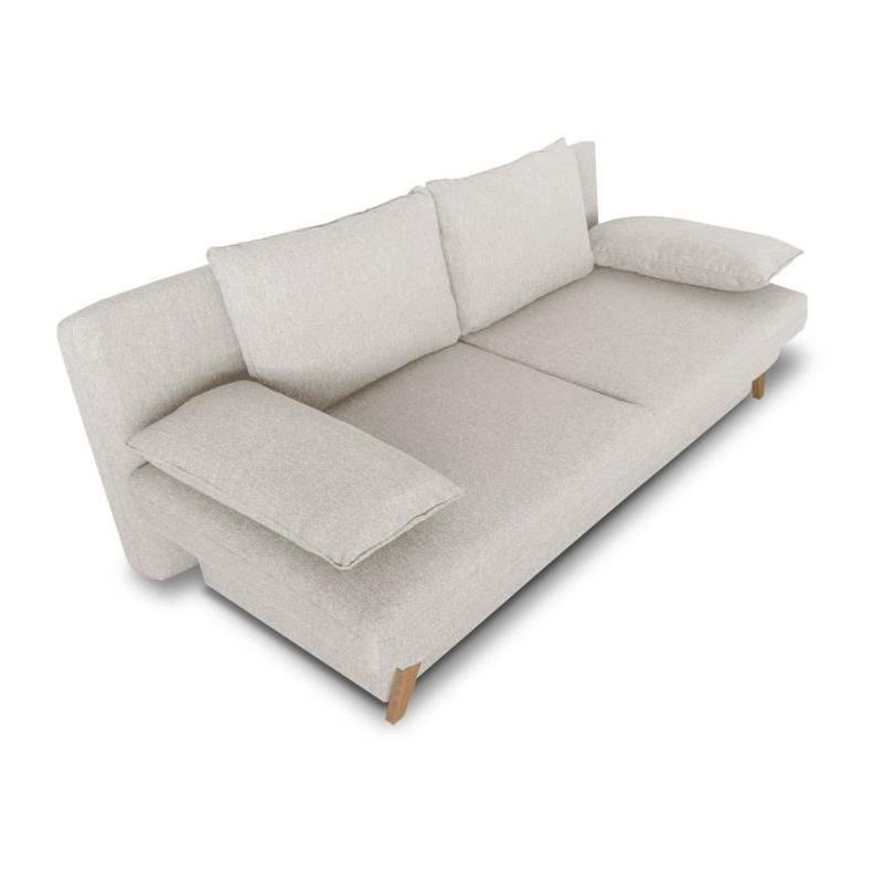 Banquette convertible 3 places beige avec coffre de rangement
