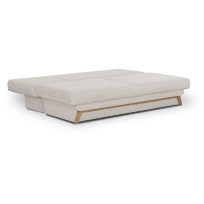 Banquette convertible 3 places beige avec coffre de rangement