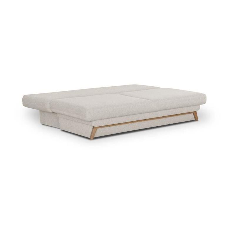 Banquette convertible 3 places beige avec coffre de rangement