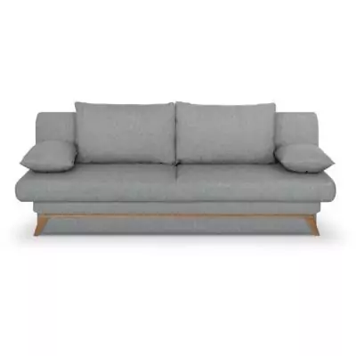 Banquette convertible 3 places NAOTO gris clair - Coffre de rangement