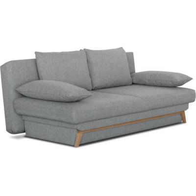 Banquette convertible 3 places NAOTO gris clair - Coffre de rangement