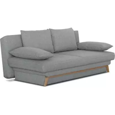 Banquette convertible 3 places NAOTO gris clair - Coffre de rangement Banquette convertible 3 places NAOTO gris clair - Coffre de rangement