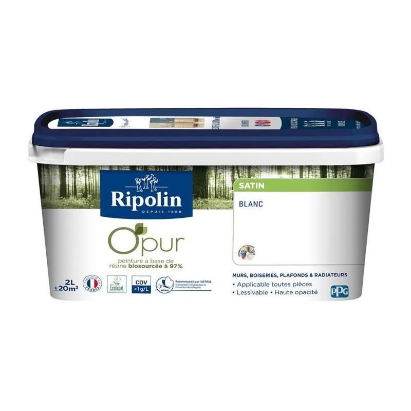 Peinture RIPOLIN O'PUR 2L pour murs, boiseries et radiateurs