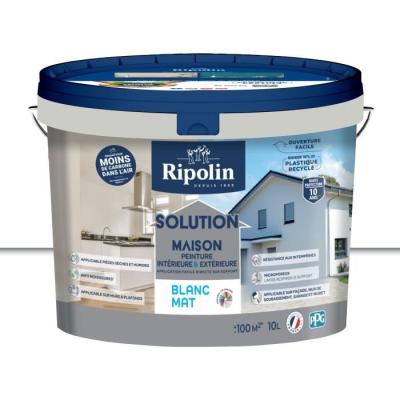 Peinture mat Solution maison blanc 10L - RIPOLIN