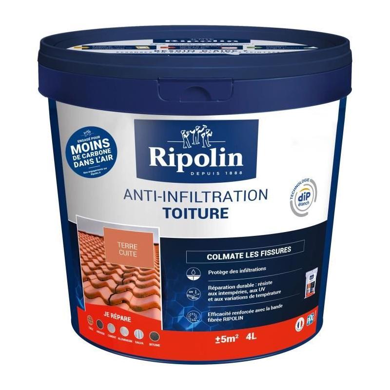 Protégez votre toiture en terre cuite avec l'anti-infiltrations RIPOLIN - 4 L