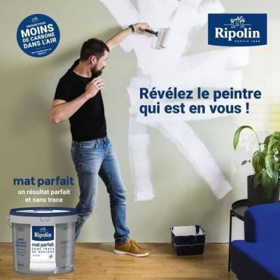 Peinture Mat Parfait pour Murs et Plafonds - Blanc Mat - RIPOLIN 2,5L