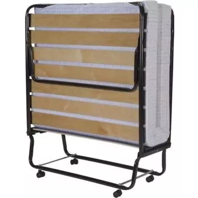 Lit d'appoint pliant: 17 lattes 90x190cm + Matelas 10 cm