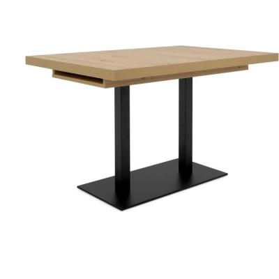 Table à manger extensible ORLANDO - Chêne artisan / noir