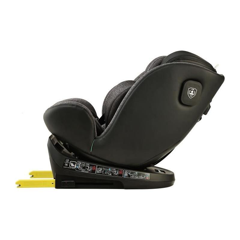 Siege-auto pivotant BBGO - Wondersafe - Gris - Fibre bambou - I-SIZE - ISOFIX