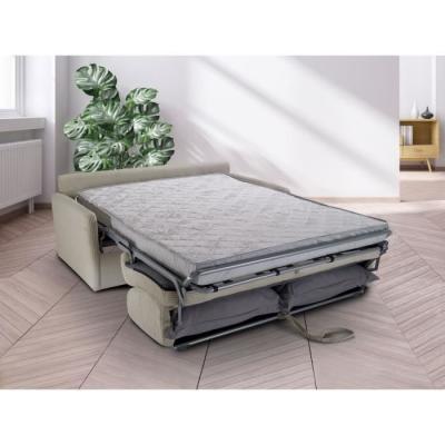 Canapé convertible express 3 places LINCOLN - Tissu Beige