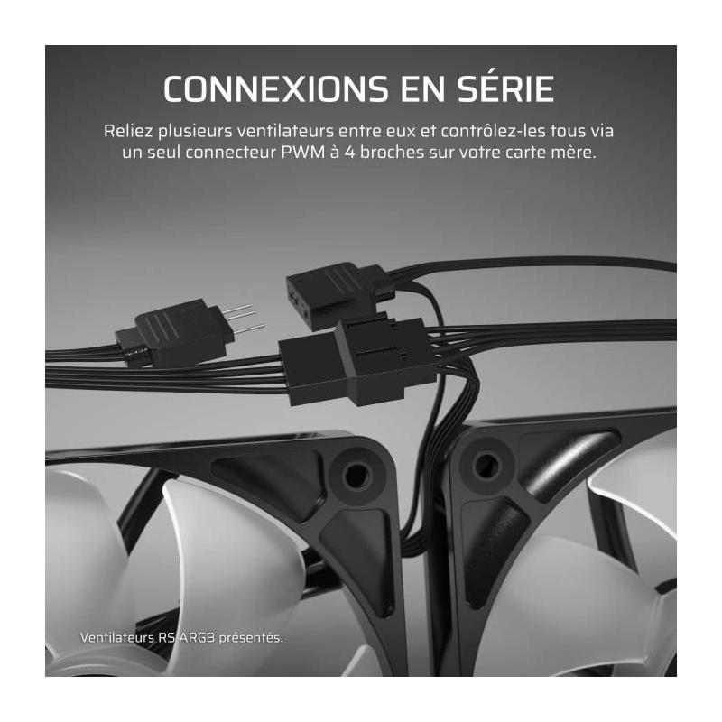 Ventilateur PWM 140mm - CORSAIR - RS140: Refroidissement efficace & silencieux