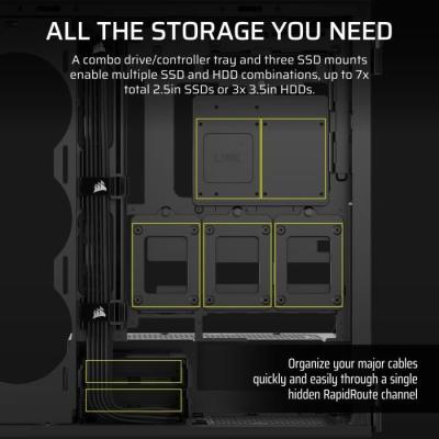 Boîtier PC CORSAIR Série 5000T Noir - Moyen tour