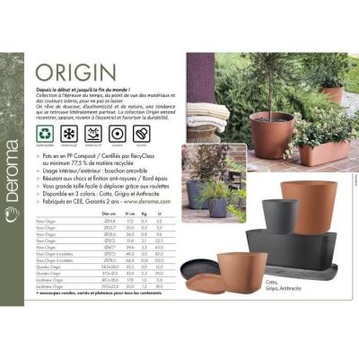 Soucoupe DEROMA Origin Anthracite 49,5 x h4,5 cm - Plateau Design