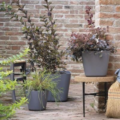 Pot de fleurs carré DEROMA Origin 12 L Gris