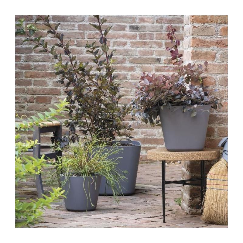 Pot de fleurs carré DEROMA Origin 12 L Gris