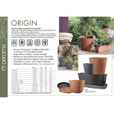 Pot de fleurs DEROMA Origin 9,6 L en terre cuite ?