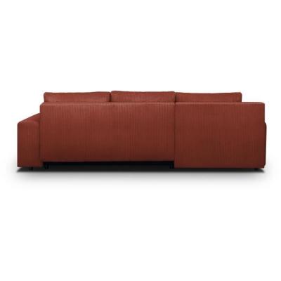 Canapé d'angle convertible 5 places INDIAN Velours Rouille