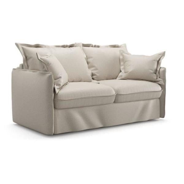 Canapé convertible express - 3 places - MYKONOS - Tissu Como 3 Linen - 185 x 104 x 90 cm - MONDO