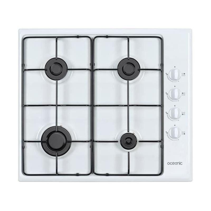 Table de cuisson gaz OCEANIC - Élégante plaque émail blanc