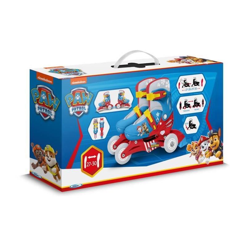 Patins en Ligne 2 en 1 PAW PATROL - PAT PATROUILLE 3 Roues - Tri skate et Roller ajustable - Taille 27-30