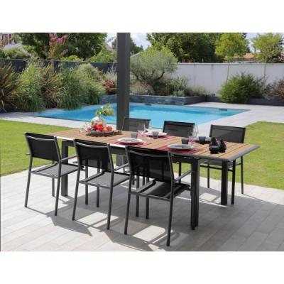 Table de jardin extensible en aluminium - LOUISIANE - 8/10 places